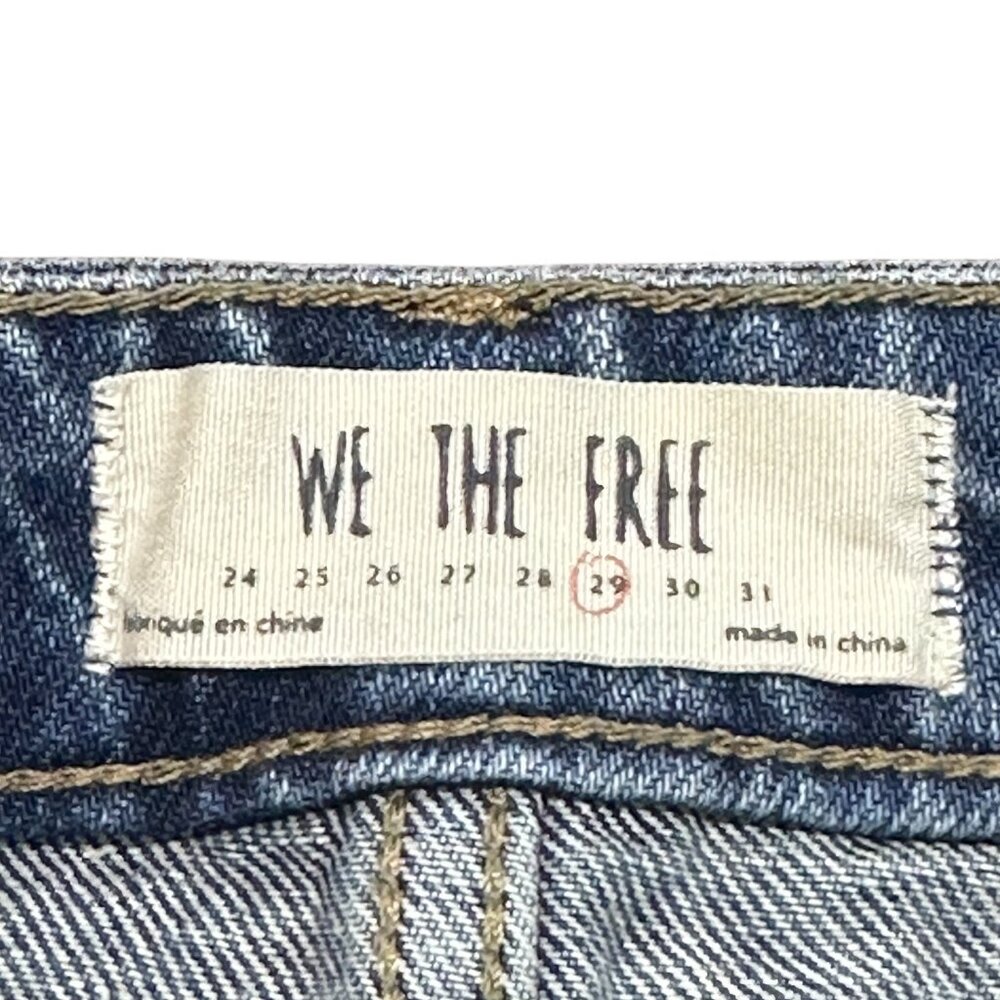 We The Free People Zip It Up Mini Denim Skirt Size 29 Raw Hem Cotton Summer - Picture 5 of 6